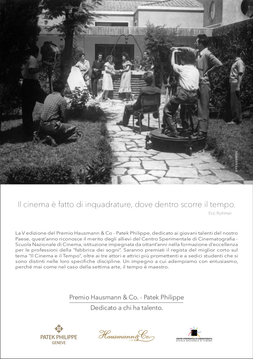 L'annuncio del V premio Hausmann & Co.-Patek Philippe, dedicato al Cinema, sulla stampa