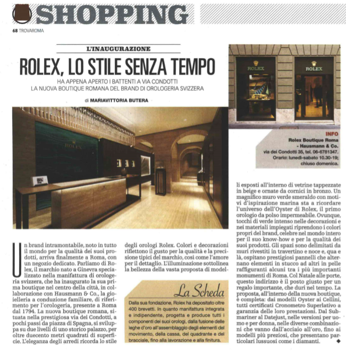 The new Rolex boutique in Rome