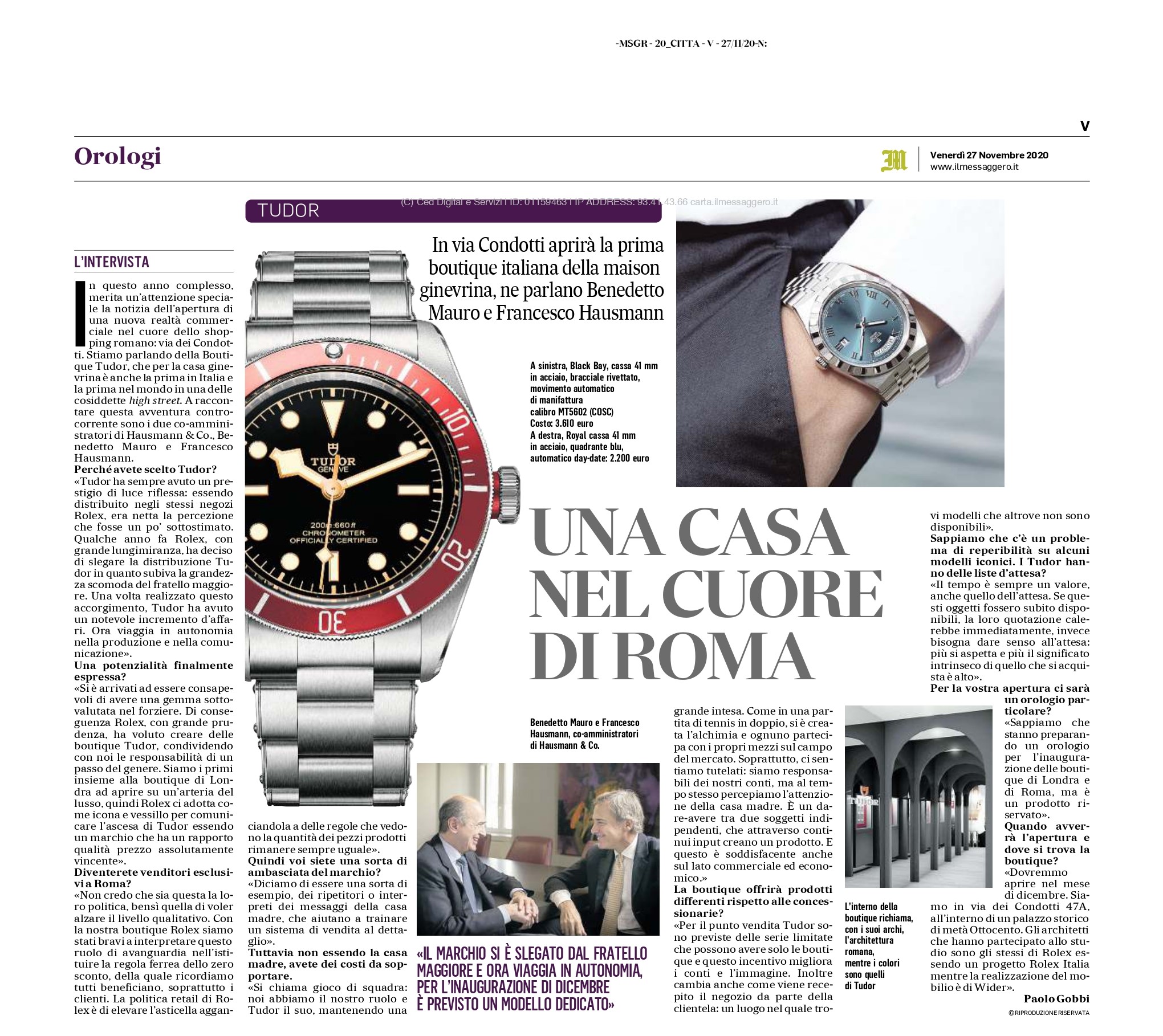 Apertura punto vendita tudor ufficiale Roma