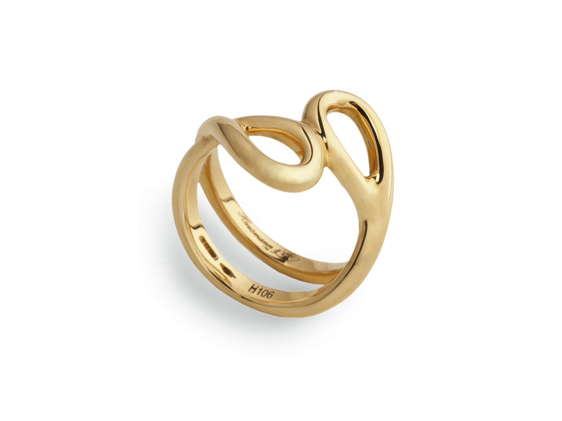 Anello doppio infinito in oro giallo