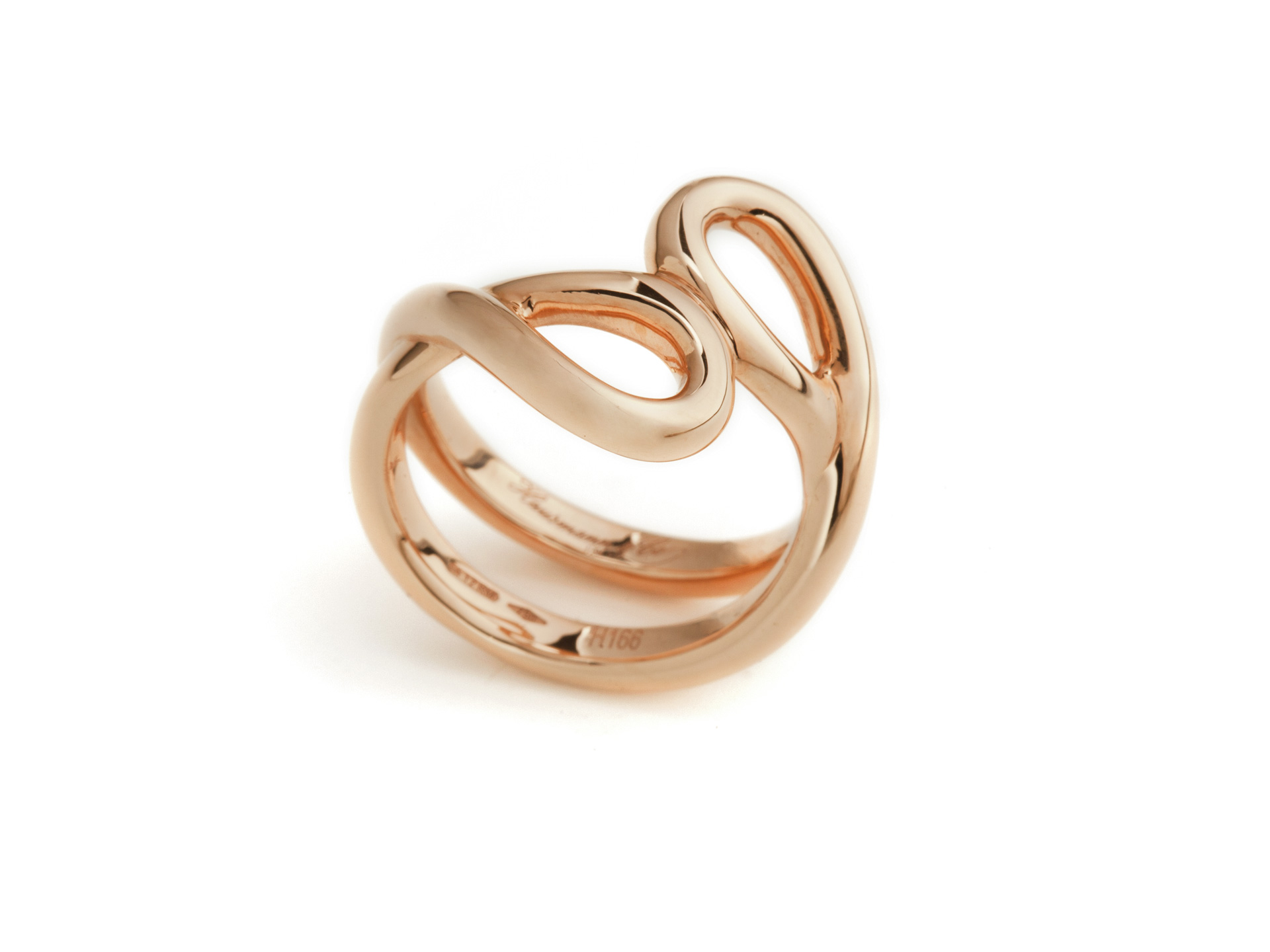 Anello doppio infinito in oro giallo