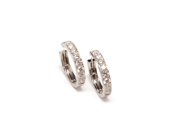 Diamond hoop earrings