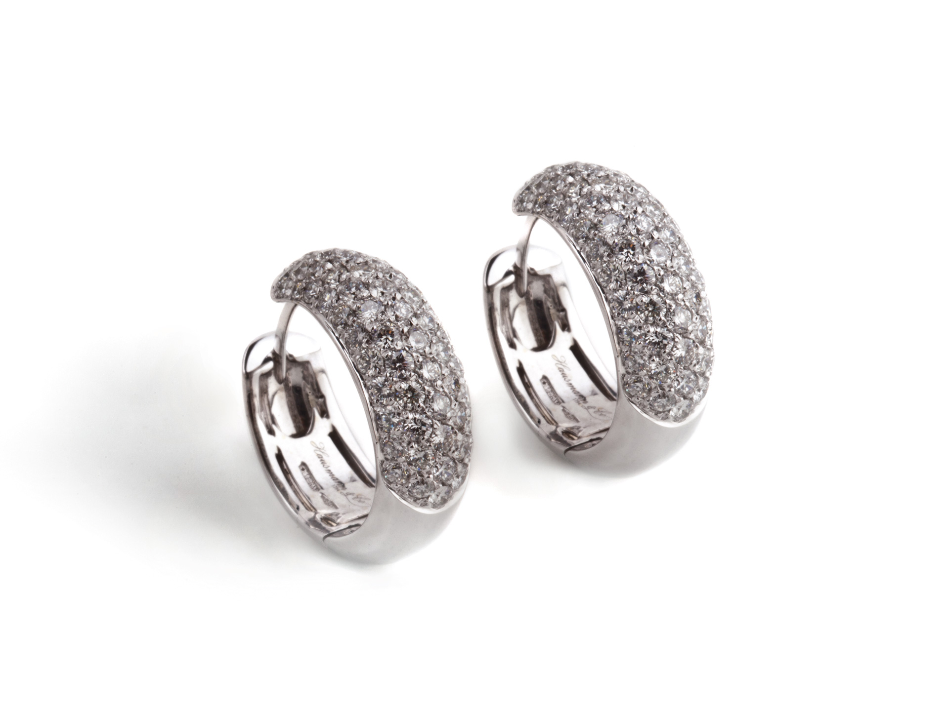 Diamond pavé hoop earrings