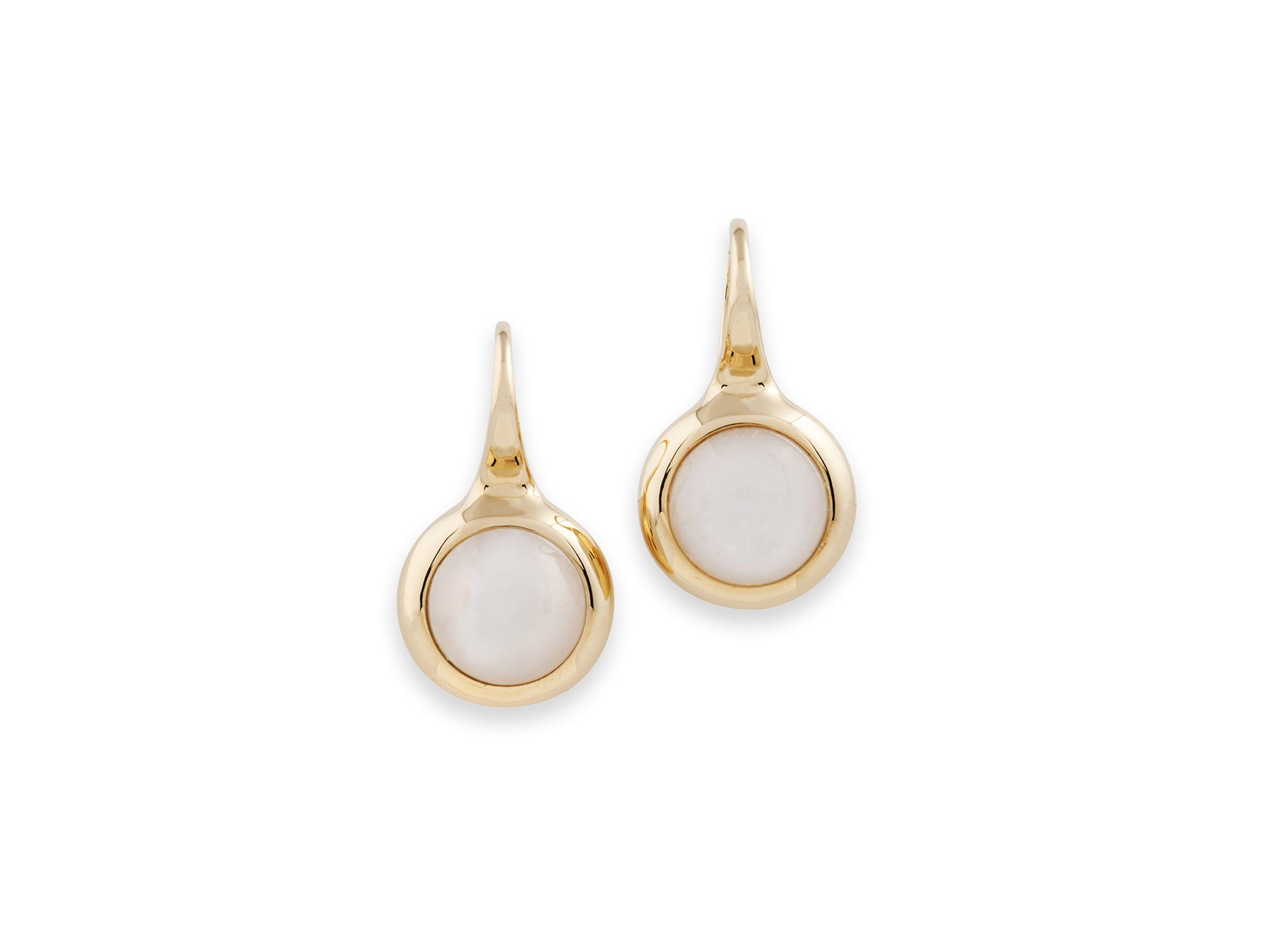 Orecchini con cabochon tondo di adularia