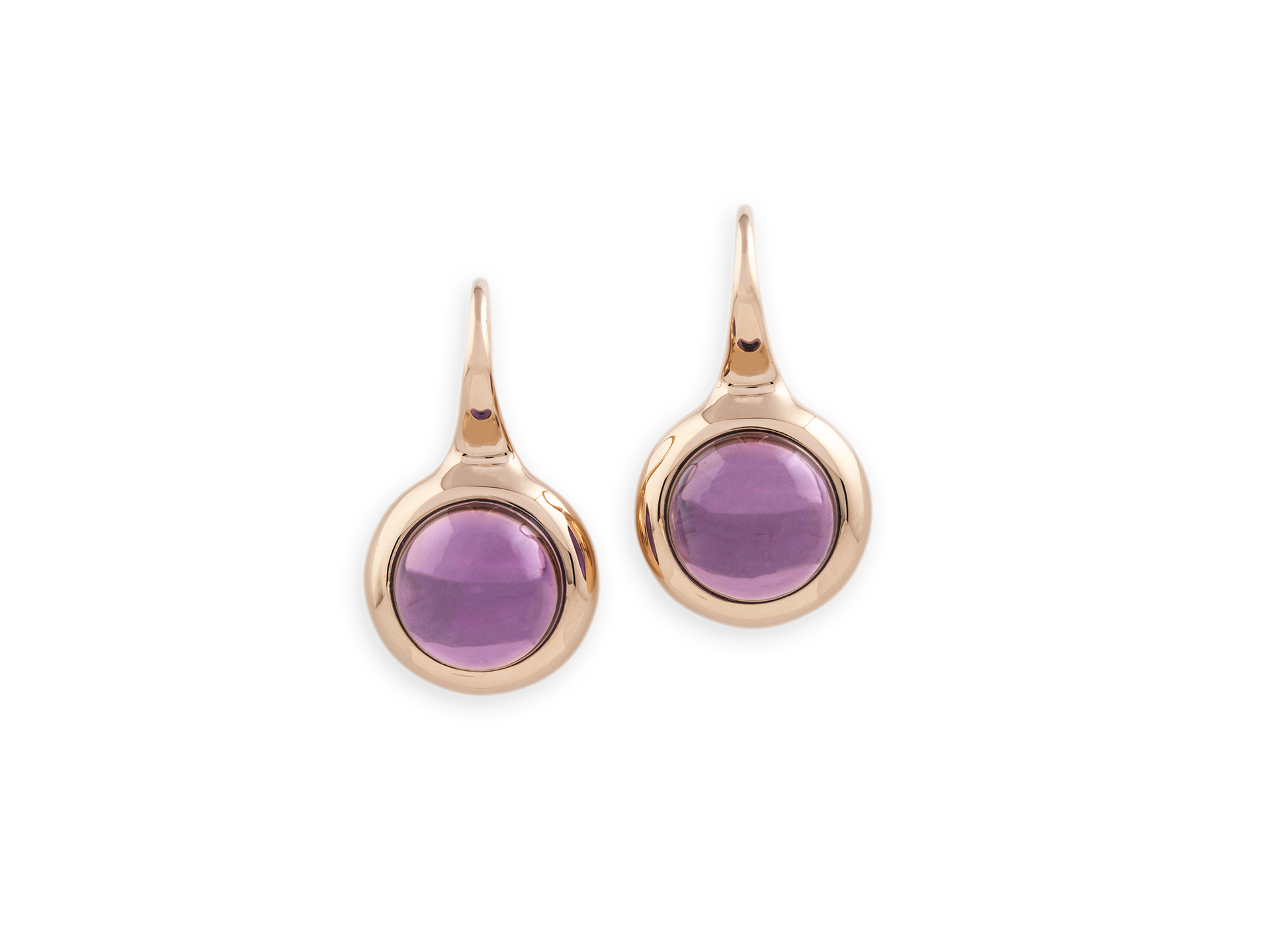 Orecchini con cabochon tondo di ametista