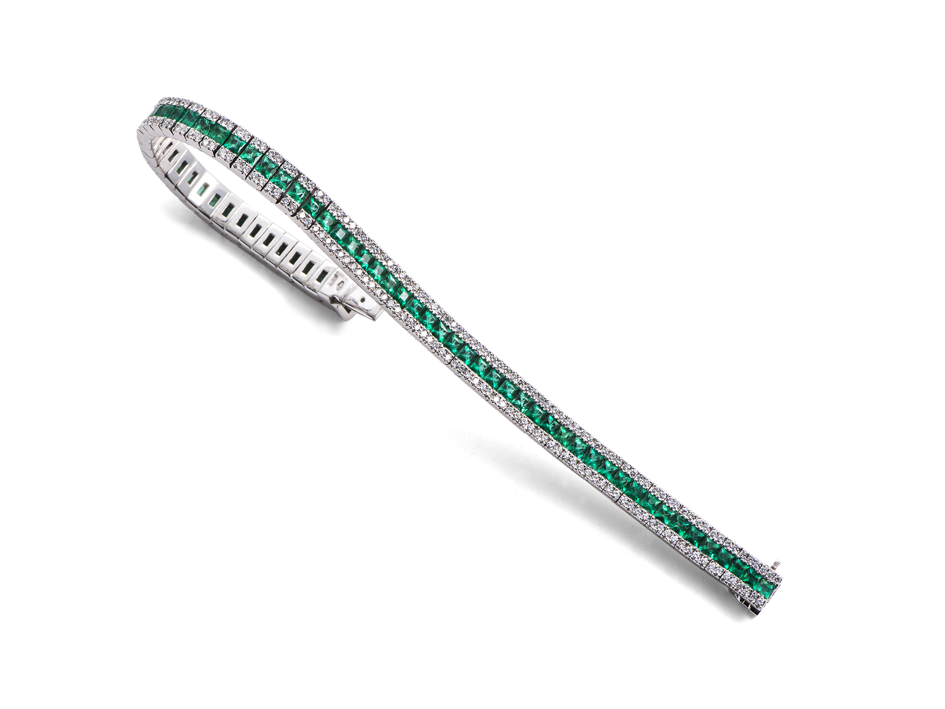 Bracciale con smeraldi e diamanti