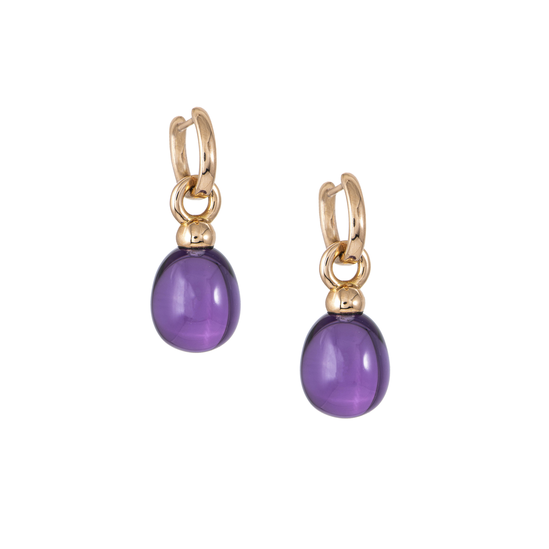 Earrings in gold and hydrothermal stones