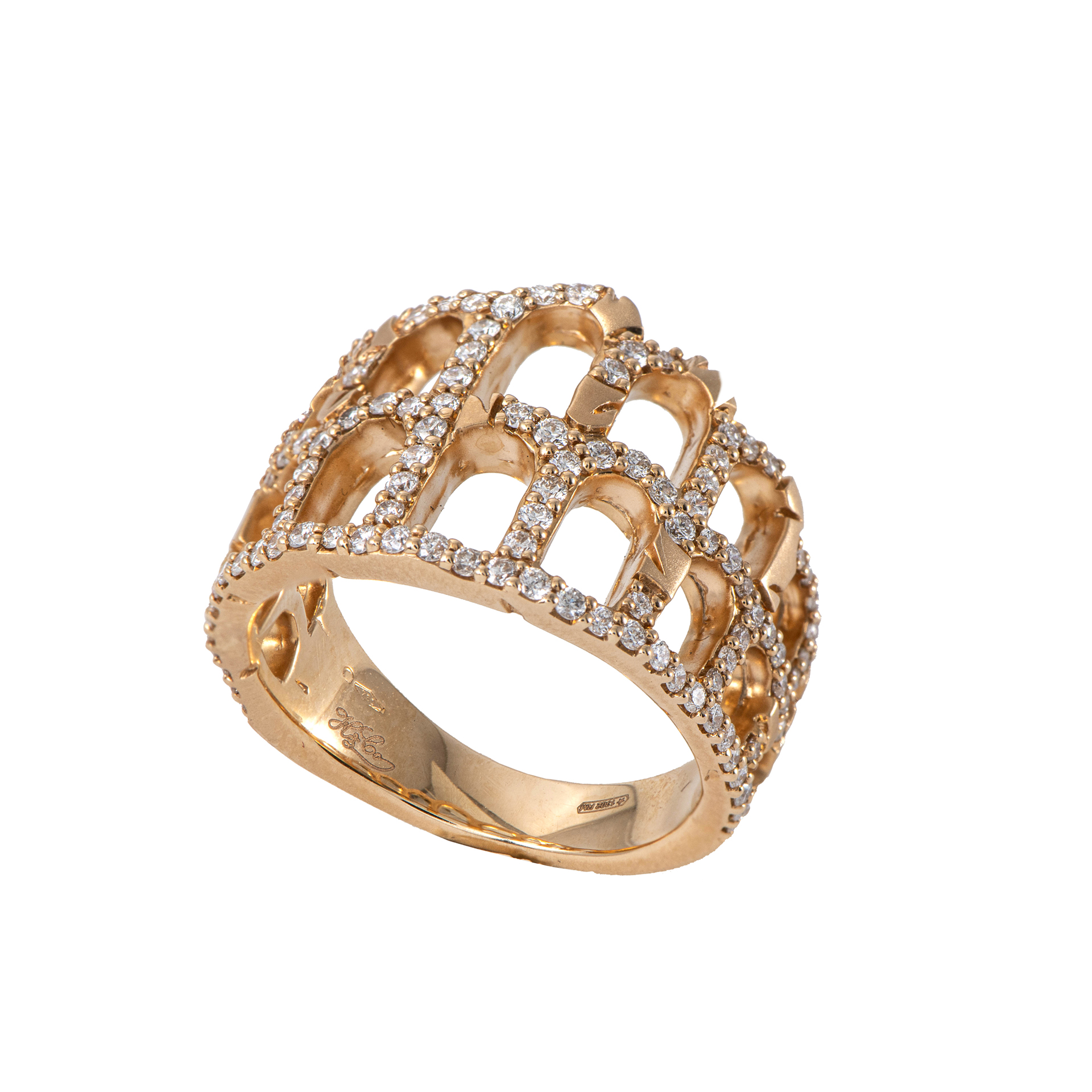 Ring in gold and diamonds