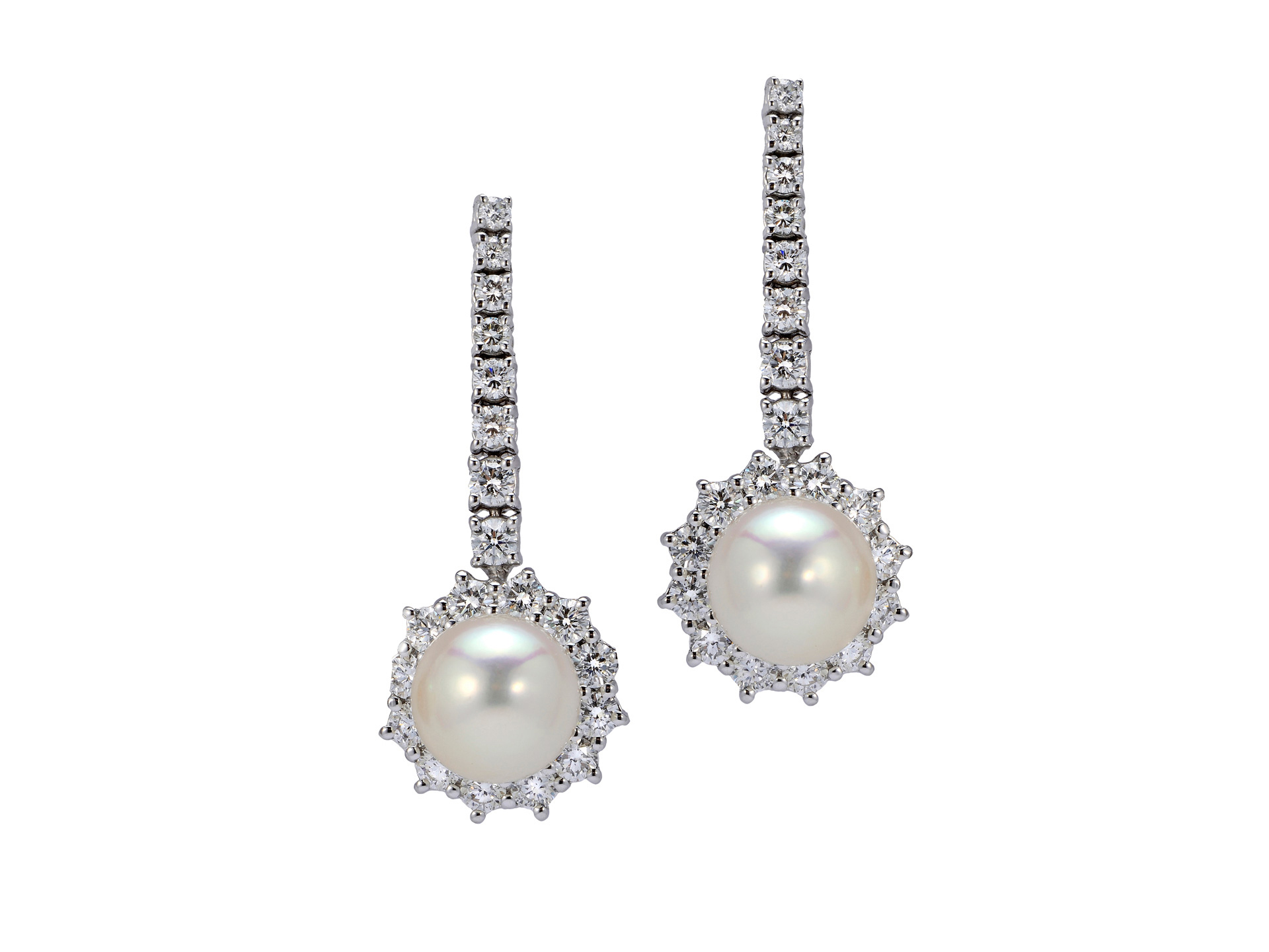 “Daisy” pearl and diamond earrings