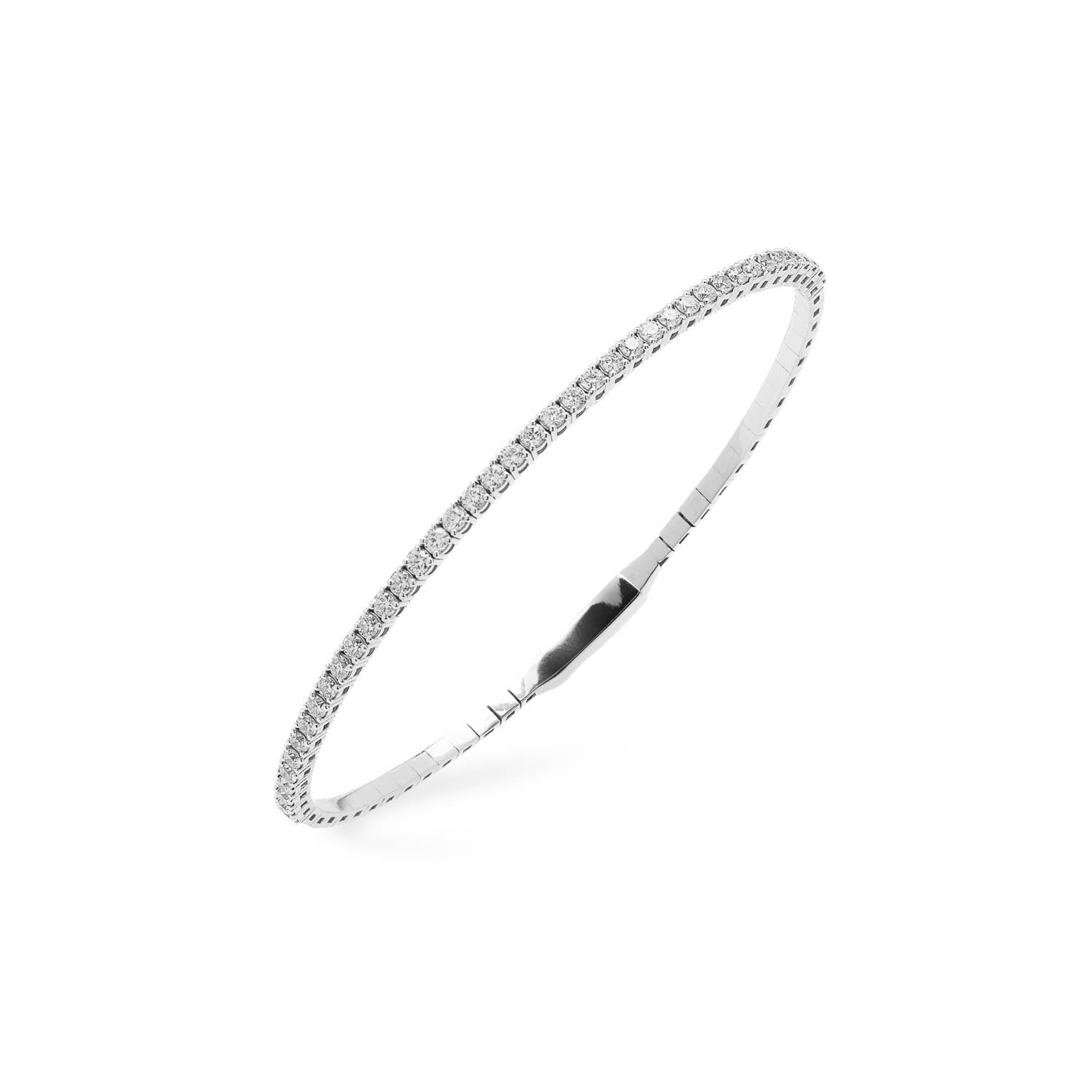 Bracciale rigido in oro bianco e diamanti ct 1,05 F/VS