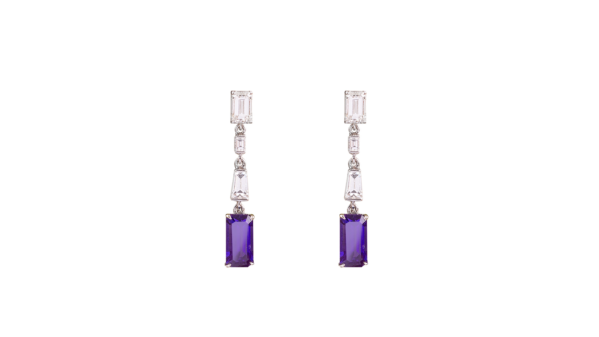 White gold and sapphire earrings