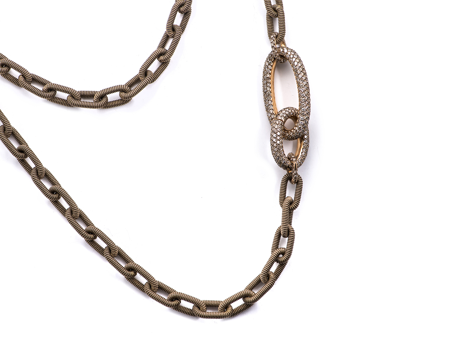 Catena &ldquo;Marina&rdquo; marrone con chiusure &ldquo;Ouverture&rdquo;