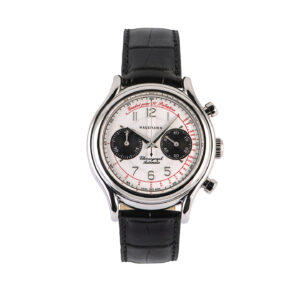 Stainless steel automatic chronograph with black & white dial