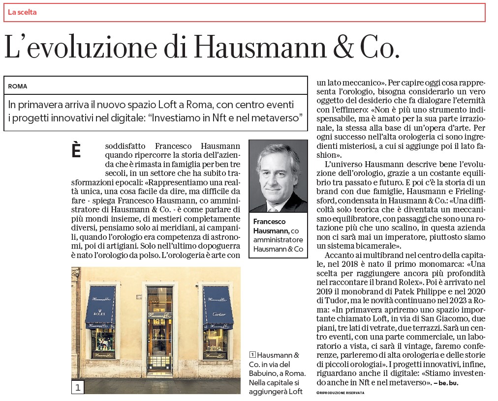 Immagine placeholder per l'articolo: Hausmann & Co. evolution described by La Repubblica