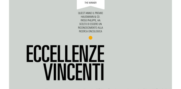 Premio Hausmann & Co./Patek Philippe: “Eccellenze vincenti” sulla stampa