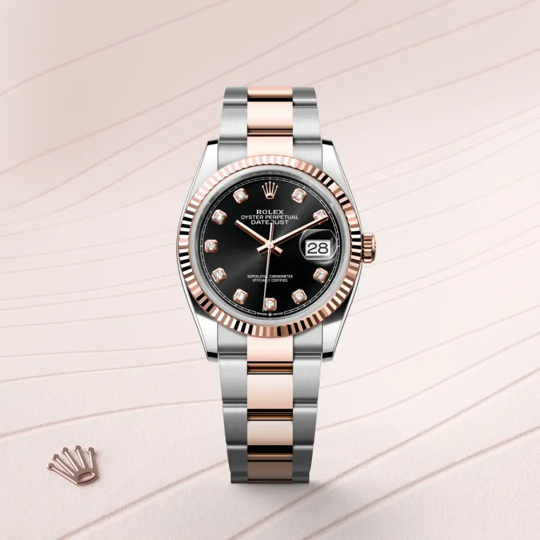 rolex Datejust in Everose Rolesor - combination of Oystersteel and Everose gold, M126231-0020 - Hausmann & Co.