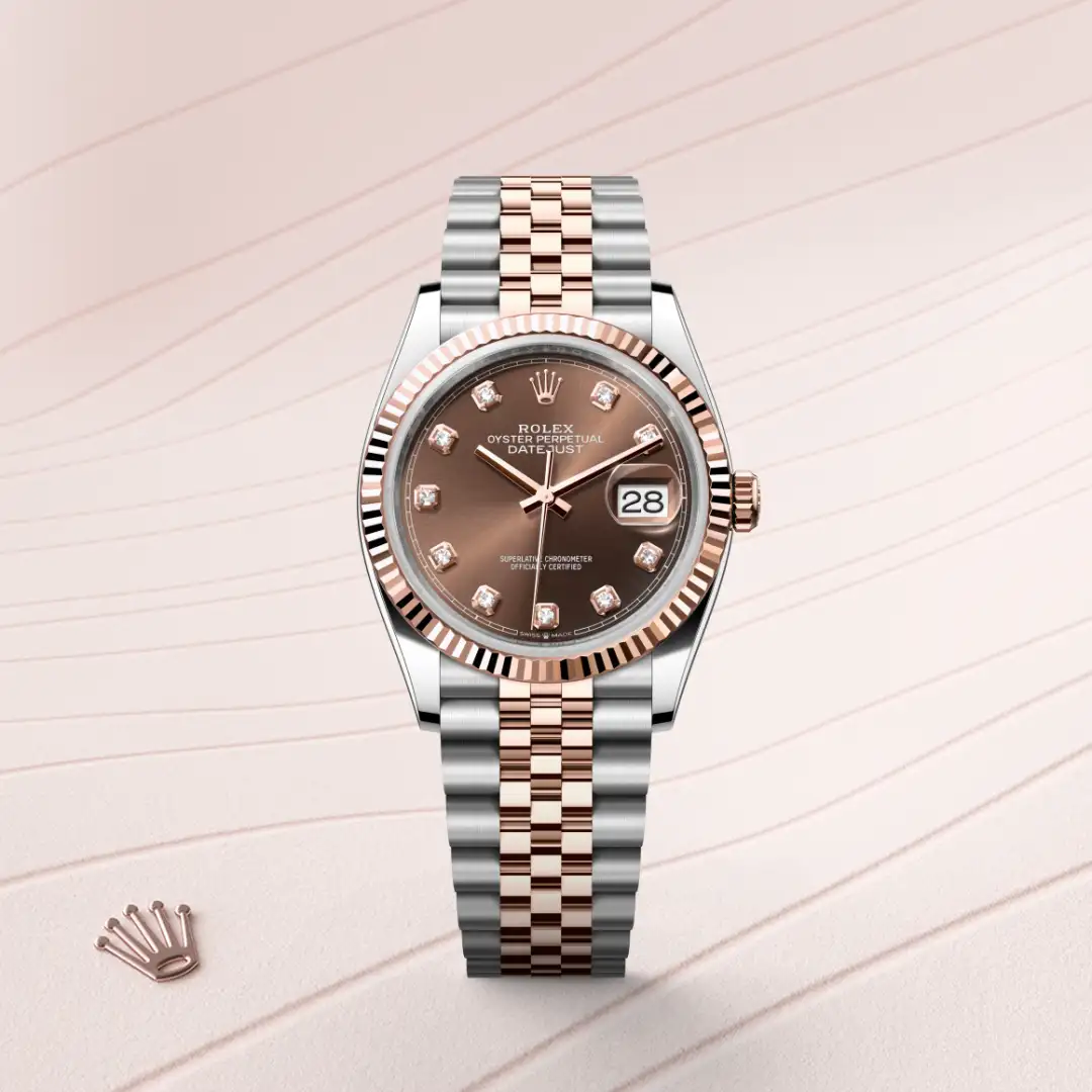 rolex Datejust in Everose Rolesor - combination of Oystersteel and Everose gold, M126231-0053 - Hausmann & Co.