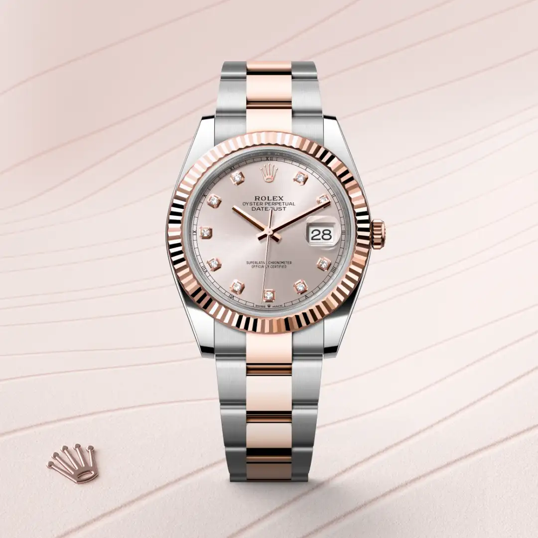 rolex Datejust in Everose Rolesor - combination of Oystersteel and Everose gold, M126331-0007 - Hausmann & Co.