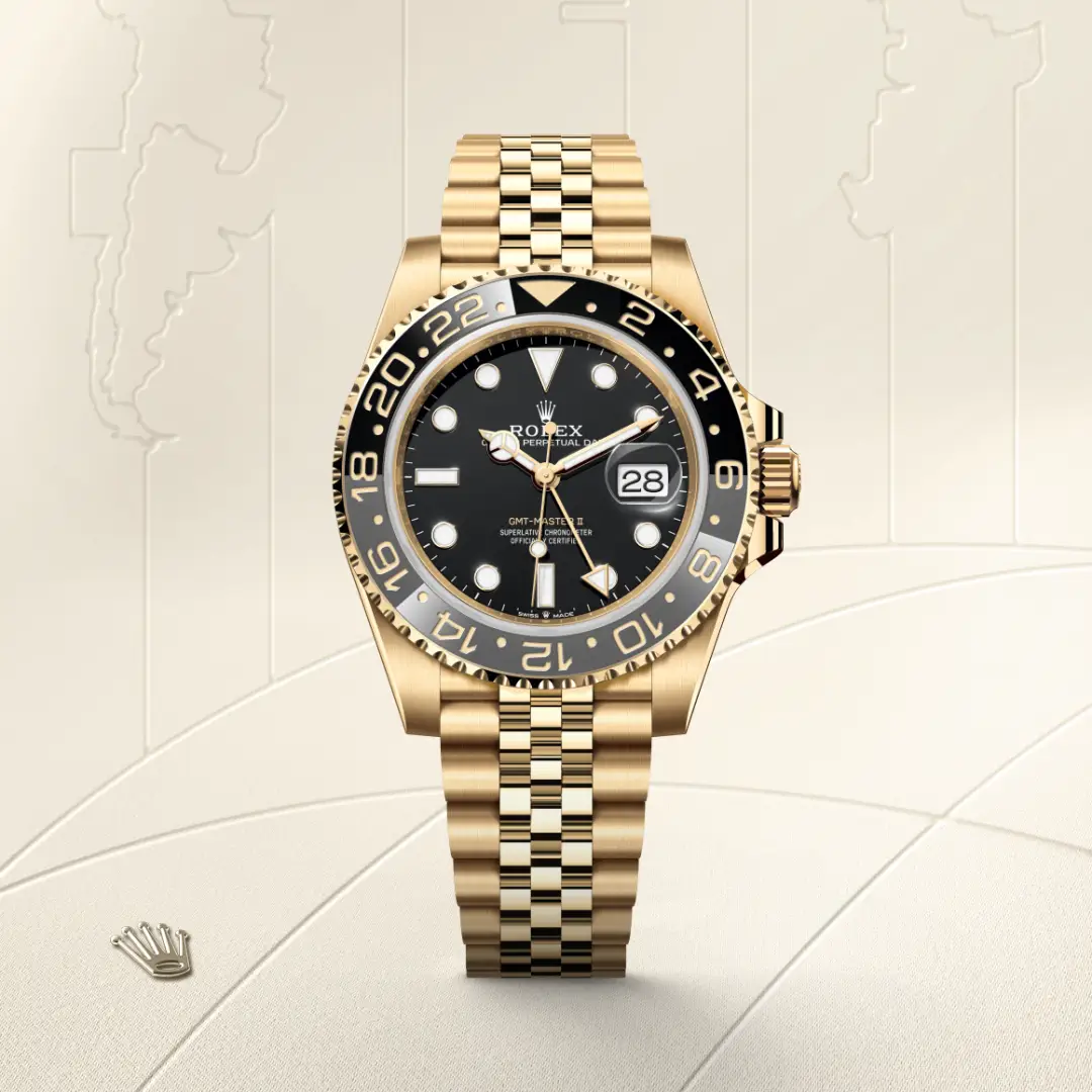 rolex GMT-Master II in 18 ct yellow gold, M126718GRNR-0001 - Hausmann & Co.