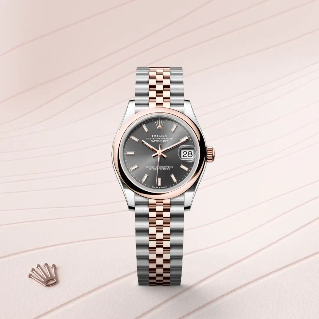 rolex Datejust in Everose Rolesor - combination of Oystersteel and Everose gold, M278241-0018 - Hausmann & Co.
