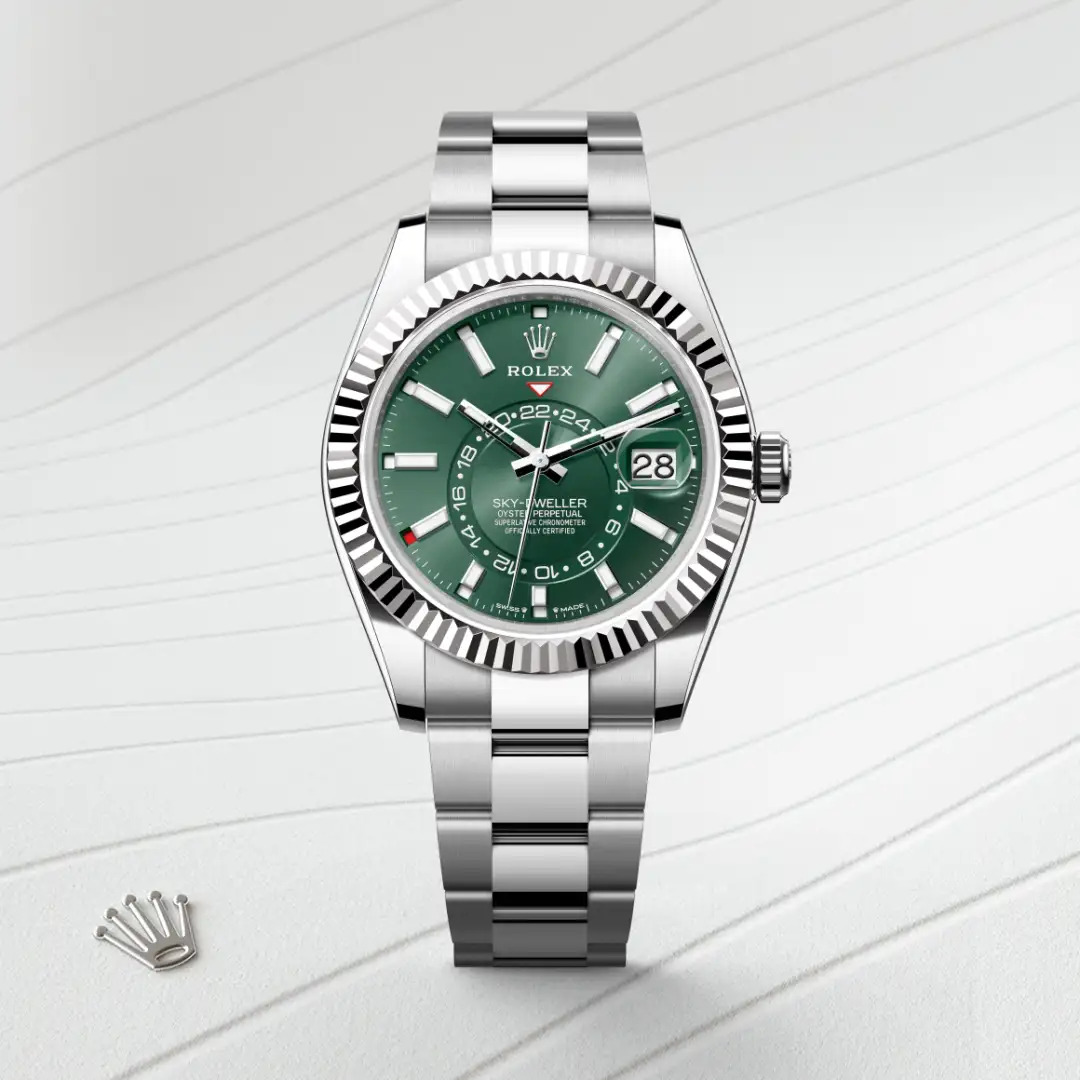 rolex Sky-Dweller in Rolesor bianco (combinazione di acciaio Oystersteel e oro bianco), M336934-0001 - Hausmann & Co.