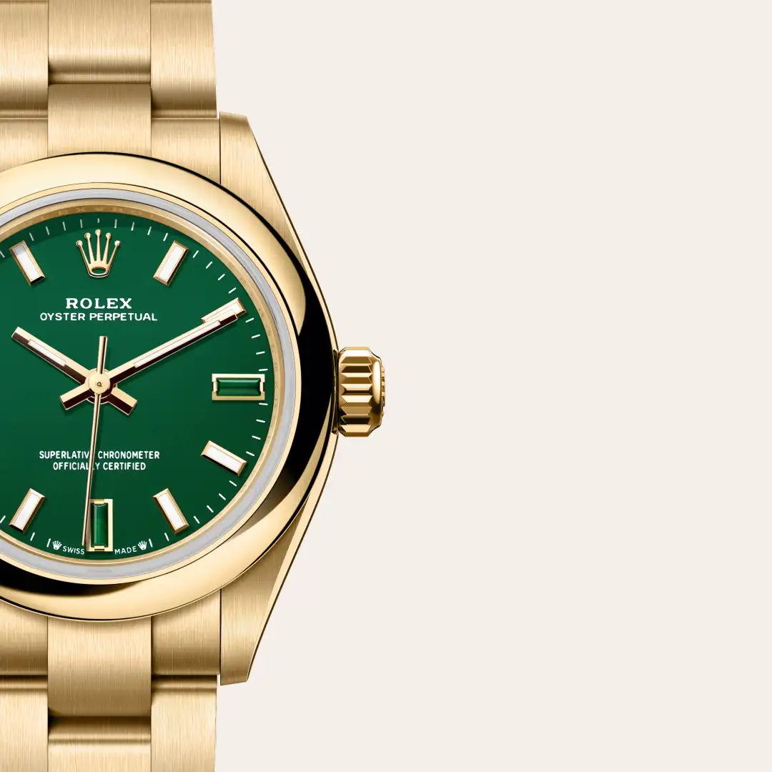 rolex Oyster Perpetual in 18 ct yellow gold, M276208-0002 - Hausmann & Co.