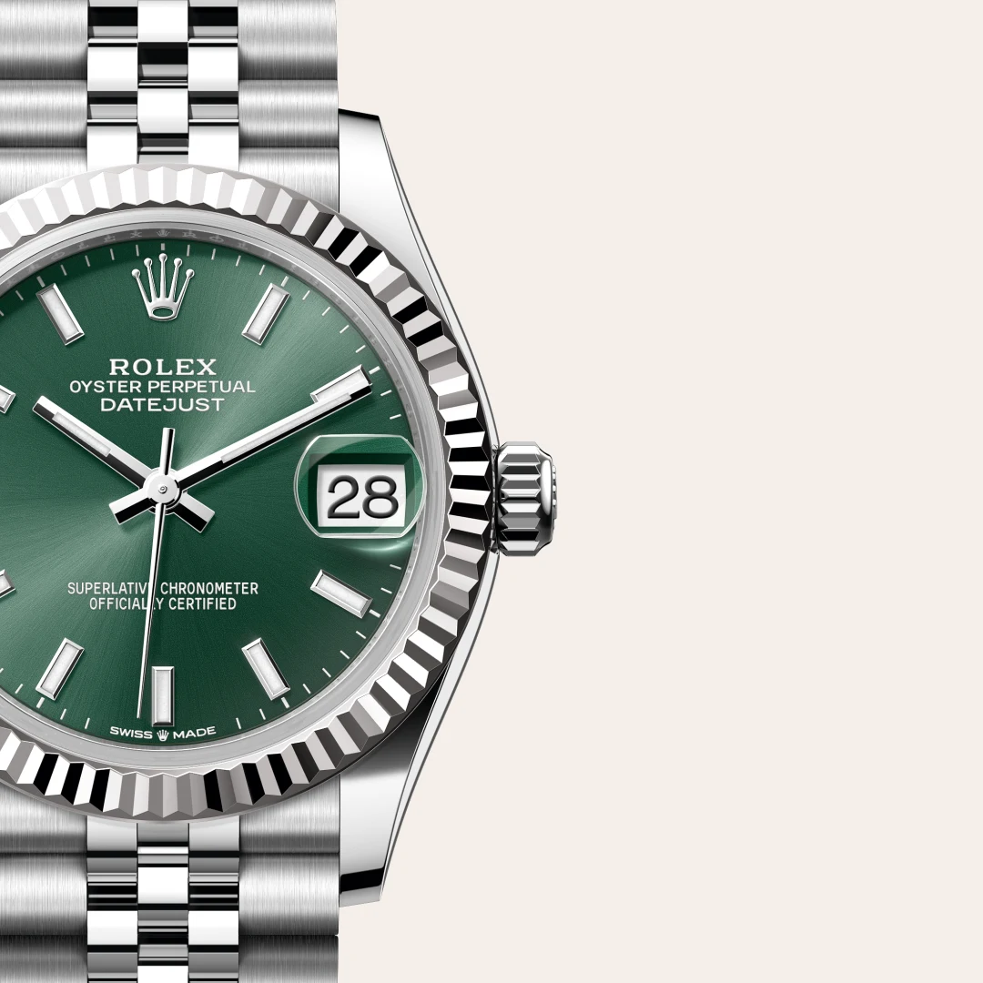 rolex Datejust in White Rolesor - combination of Oystersteel and white gold, M278274-0018 - Hausmann & Co.