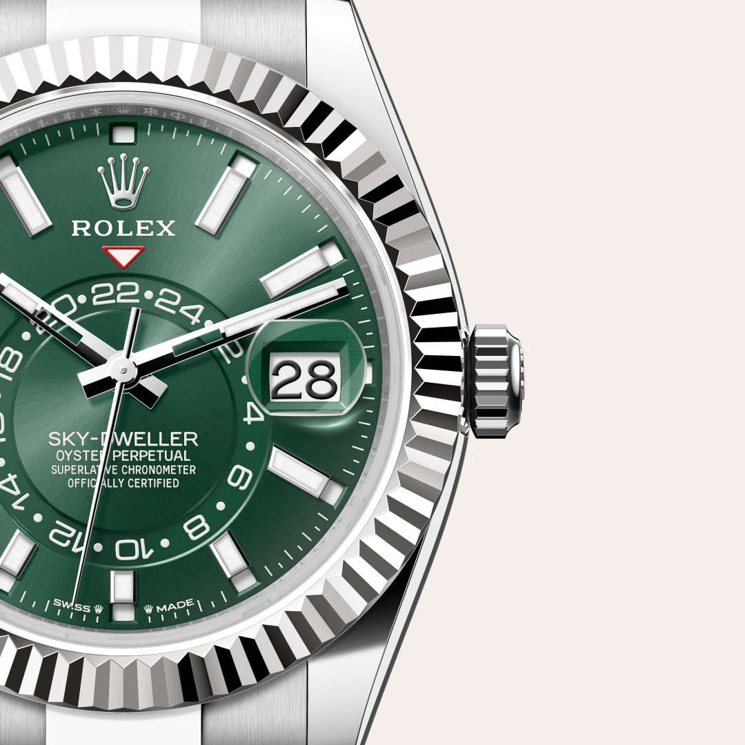 rolex Sky-Dweller in Rolesor bianco (combinazione di acciaio Oystersteel e oro bianco), M336934-0001 - Hausmann & Co.